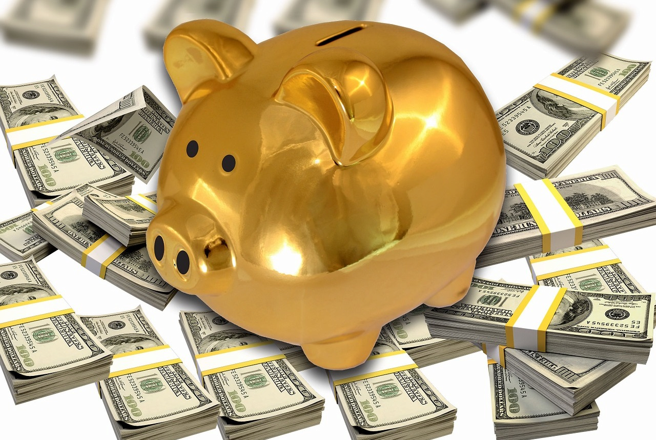 Sparschwein und Dollar